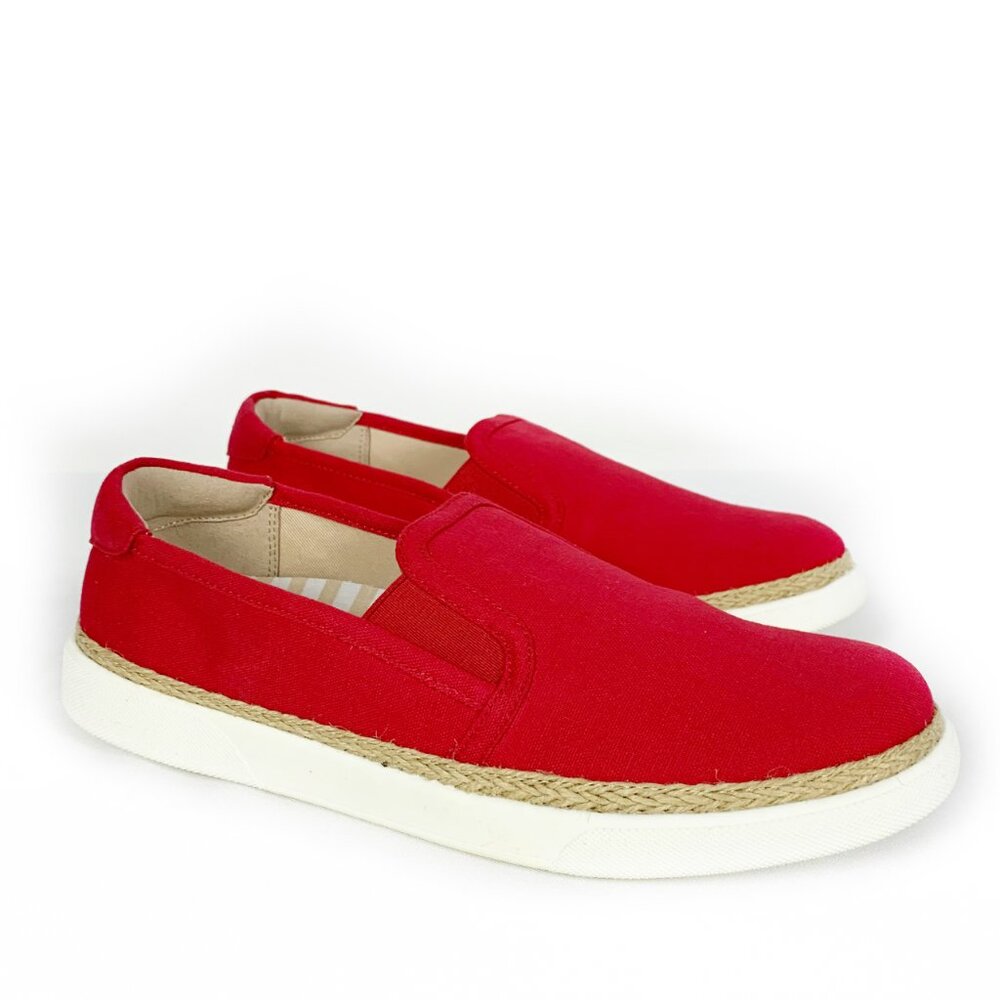 Vionic Sunny Rae Canvas Slip On Shoes in Cherry Red - 7